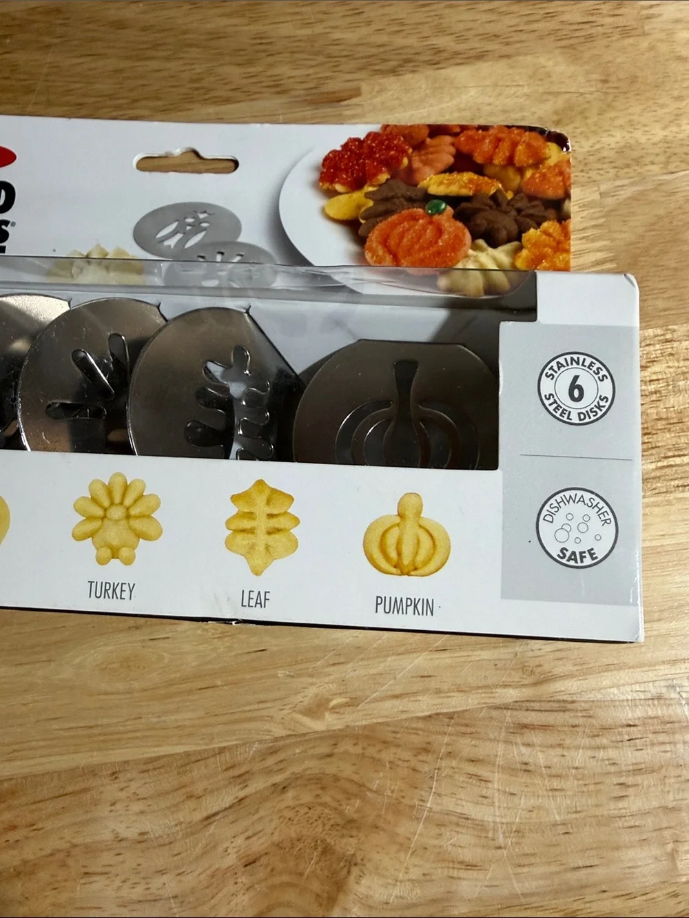 OXO Good Grips Cookie Press Autumn Disc Set Spider Web Owl Turkey Leaf Pumpkin